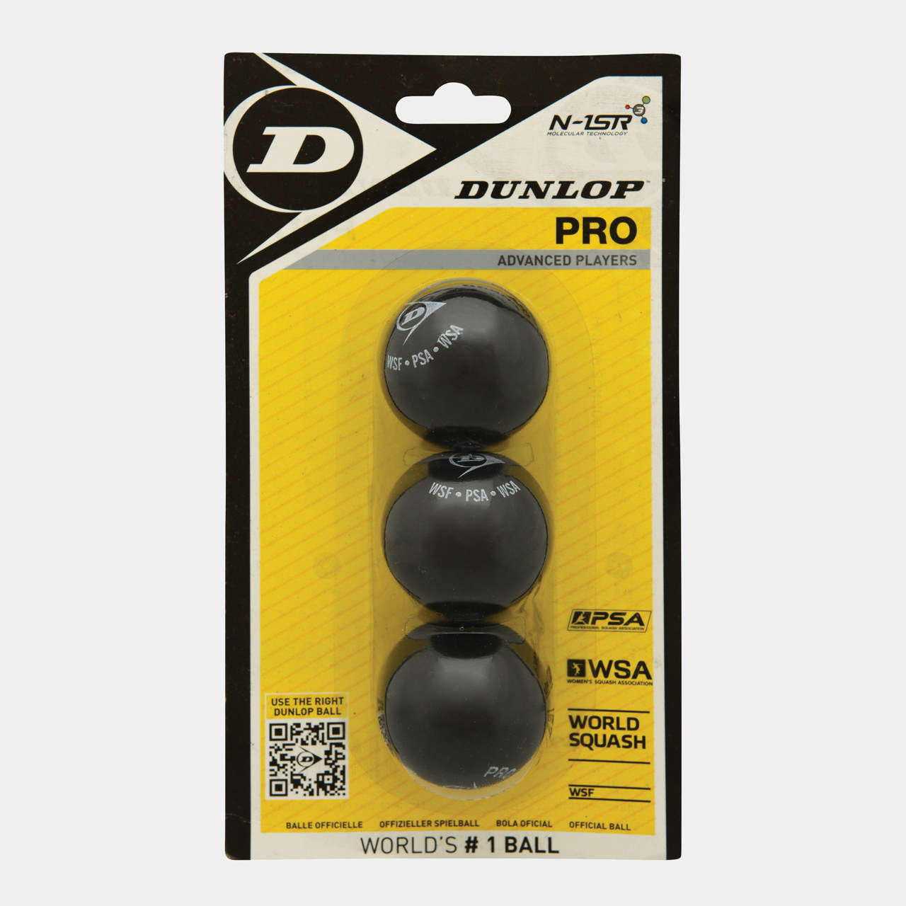 Pro Squash Ball 3Ball Blister - Double Yellow Dot